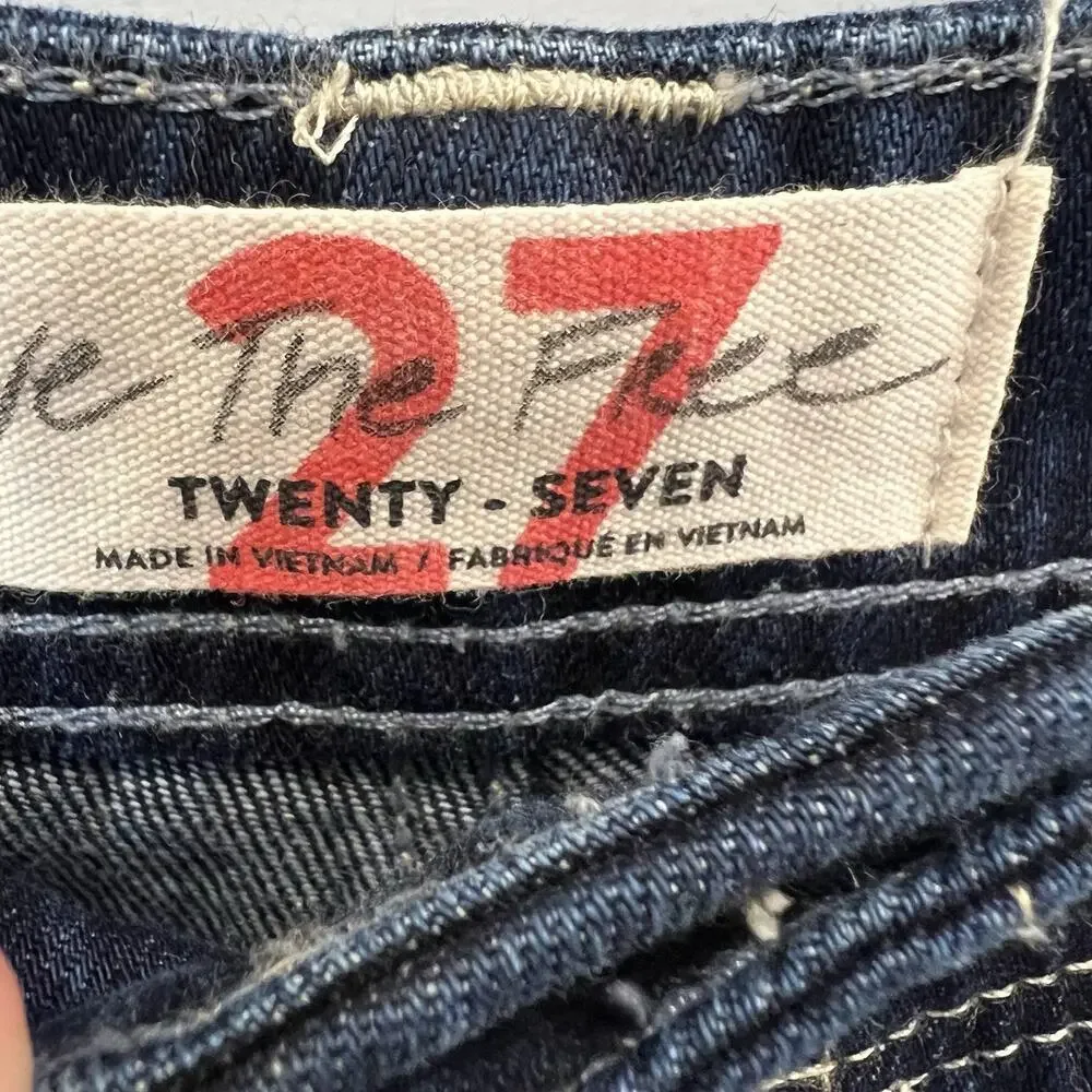 We The Free Blue Button Fly Straight Leg Denim Jeans Women’s Size 27 OB1084373 - Picture 4 of 9